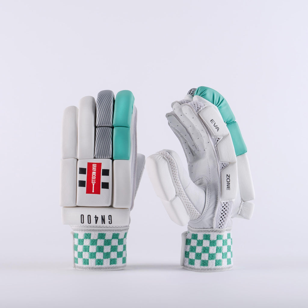 Gray-Nicolls GN400 GEM Batting Gloves - Size: RH - Gem - White/Aqua